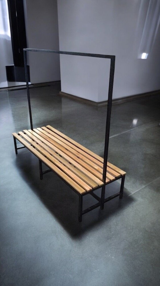 Banco de Vestuario Doble con Barral Perchero - Imagen 2