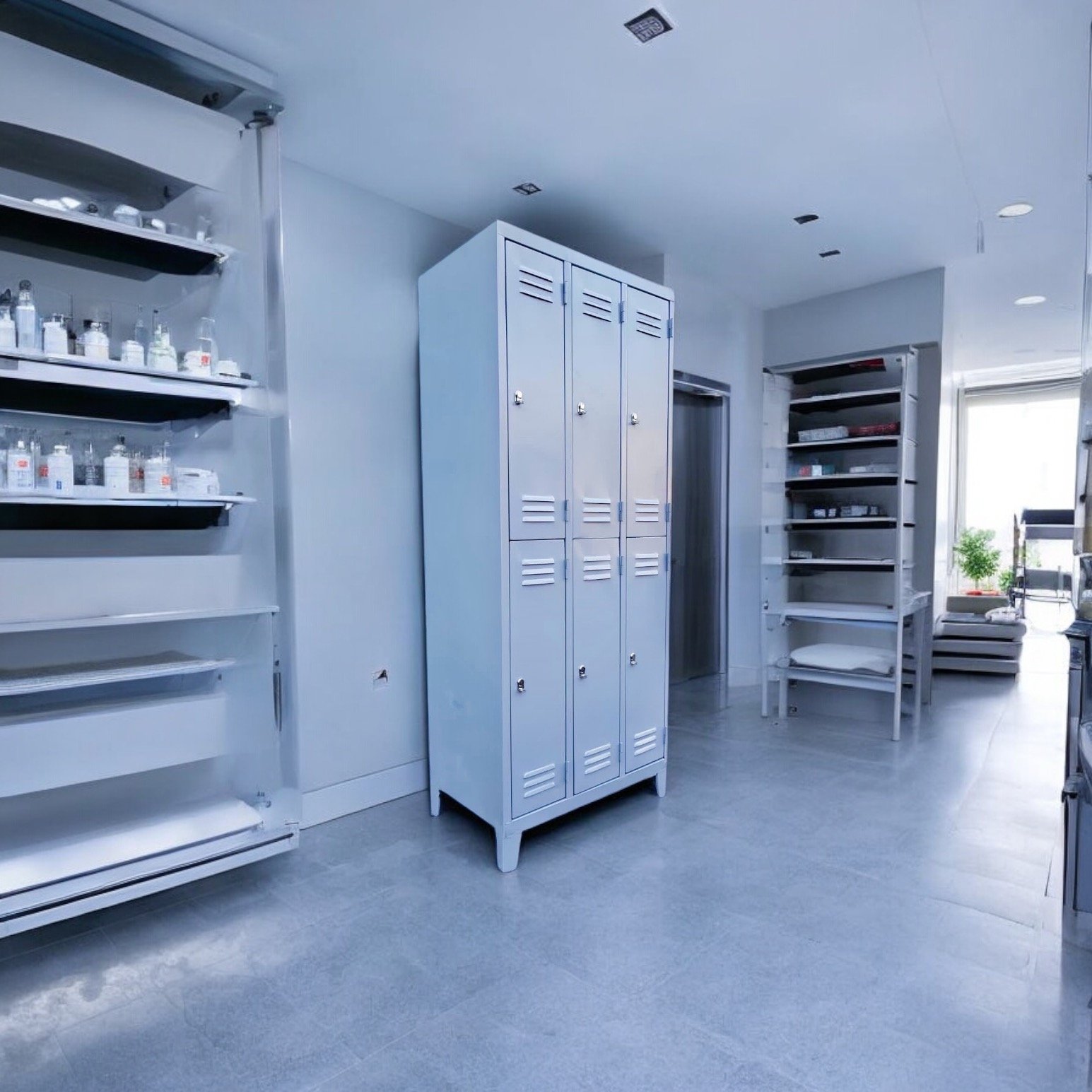 Guardarropas Metálico de Puertas Cortas Angostas